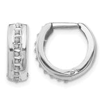 14k White Gold Diamond Fascination Diamond Dust/Accent 5x Round Hinged Hoop Earrings