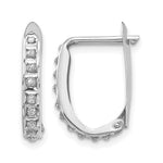 14k White Gold Diamond Fascination Diamond Dust/Accent 2x Oval Hinged Hoop Earrings
