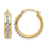 14k Diamond Fascination Diamond Dust/Accent 5x Round Hoop Earrings