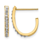 14k Diamond Fascination Diamond Dust/Accent J-Hoop Post Earrings