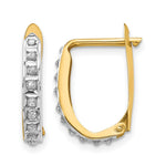 14k Diamond Fascination Diamond Dust/Accent 2x Oval Hinged Hoop Earrings