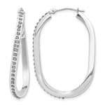 14k White Gold Diamond Fascination Diamond Dust/Accent 3x Oval Twist Hoop Earrings