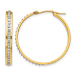 14k Diamond Fascination Diamond Dust/Accent 4x Round Hoop Earrings