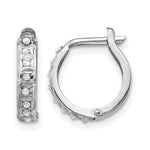 14k White Gold Diamond Fascination Diamond Dust/Accent 2x Round Hinged Hoop Earrings