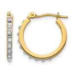 14k Diamond Fascination Diamond Dust/Accent 1x Round Hoop Earrings
