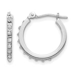 14k White Gold Diamond Fascination Diamond Dust/Accent 1x Round Hoop Earrings