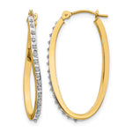 14k Diamond Fascination Diamond Dust/Accent 1x Oval Twist Hoop Earrings