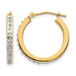 14k Diamond Fascination Diamond Dust/Accent 2x Round Hoop Earrings