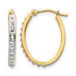 14k Diamond Fascination Diamond Dust/Accent 2x Oval Hoop Earrings