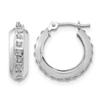 14k White Gold Diamond Fascination Dia. Dust/Accent 5x Round Hoop Earrings