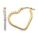 14k Diamond Fascination Diamond Dust/Accent Heart Hoop Earrings