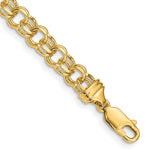 14k Solid Double Link Charm Bracelet