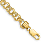 14k Diamond-cut Solid Heavy Double Link Charm Bracelet