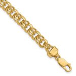 14k Diamond-cut Solid Heavy Double Link Charm Bracelet