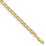14k Hollow Diamond-cut Double Link Charm Bracelet