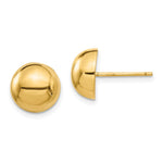 14k Polished Half Ball Post Earrings