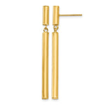 14k Polished Round Tube Dangle Post Earrings