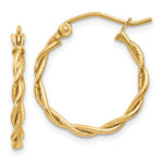 14k Polished Twisted Hoop Earrings