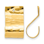 14k Polished Hammered J-Hoop Earring Jackets