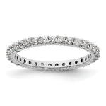 14k White Gold Polished Size 4 Shared Prong 1/2 carat Diamond Complete Eternity Band