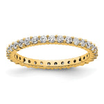 14k Polished Size 4 Shared Prong 1/2 carat Diamond Complete Eternity Band