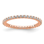 14k Rose Gold Polished Size 6 Shared Prong 1/2 carat Diamond Complete Eternity Band