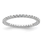 14k White Gold Polished Size 6 Shared Prong 1/2 carat Diamond Complete Eternity Band