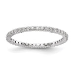 14k White Gold Polished Size 7.5 Shared Prong 1/2 carat Diamond Complete Eternity Band