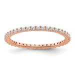 14k Rose Gold Polished Size 8.5 Shared Prong 1/2 carat Diamond Complete Eternity Band