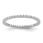 14k White Gold Polished Size 8 Shared Prong 1/2 carat Diamond Complete Eternity Band