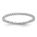 14k White Gold Polished Size 9 Shared Prong 1/2 carat Diamond Complete Eternity Band