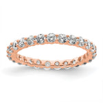14k Rose Gold Polished Size 4.5 Shared Prong 1 carat Diamond Complete Eternity Band