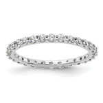 14k White Gold Polished Size 8.5 Shared Prong 1 carat Diamond Complete Eternity Band