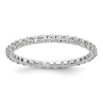 14k White Gold Polished Size 9 Shared Prong 1 carat Diamond Complete Eternity Band