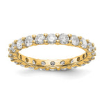 14k Polished Size 7 Shared Prong 2 carat Diamond Complete Eternity Band