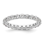 14k White Gold Polished Size 8 Shared Prong 2 carat Diamond Complete Eternity Band