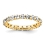 14k Polished Size 8 Shared Prong 2 carat Diamond Complete Eternity Band