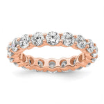 14k Rose Gold Polished Size 6 Shared Prong 3 carat Diamond Complete Eternity Band