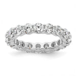 14k White Gold Polished Size 6.5 Shared Prong 3 carat Diamond Complete Eternity Band