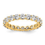 14k Polished Size 9 Shared Prong 3 carat Diamond Complete Eternity Band