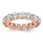 14k Rose Gold Polished Size 5.5 Shared Prong 4 carat Diamond Complete Eternity Band
