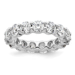 14k White Gold Polished Size 5.5 Shared Prong 4 carat Diamond Complete Eternity Band