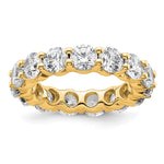 14k Polished Size 5 Shared Prong 4 carat Diamond Complete Eternity Band