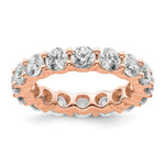 14k Rose Gold Polished Size 6.5 Shared Prong 4 carat Diamond Complete Eternity Band