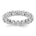 14k White Gold Polished Size 6 Shared Prong 4 carat Diamond Complete Eternity Band