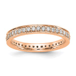 14k Rose Gold Polished Size 7.5 Vintage 1/2 carat Diamond Complete Eternity Band