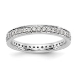 14k White Gold Polished Size 7.5 Vintage 1/2 carat Diamond Complete Eternity Band