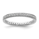14k White Gold Polished Size 8.5 Vintage 1/2 carat Diamond Complete Eternity Band