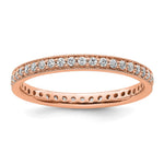 14k Rose Gold Polished Size 9 Vintage 1/2 carat Diamond Complete Eternity Band