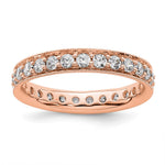 14k Rose Gold Polished Size 6.5 Vintage 1 carat Diamond Complete Eternity Band